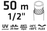 Tuyau d’arrosage professionnel 50 m 1/2" – VERTO anti-torsion, anti-algues, résistant UV