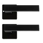 Poignée de porte intérieure noire mate avec rosace – design universel