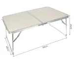 Table de camping pliante TRIZAND beige – table portable légère avec poignée de transport