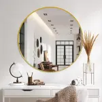 Miroir mural rond doré 60 cm – cadre aluminium design moderne