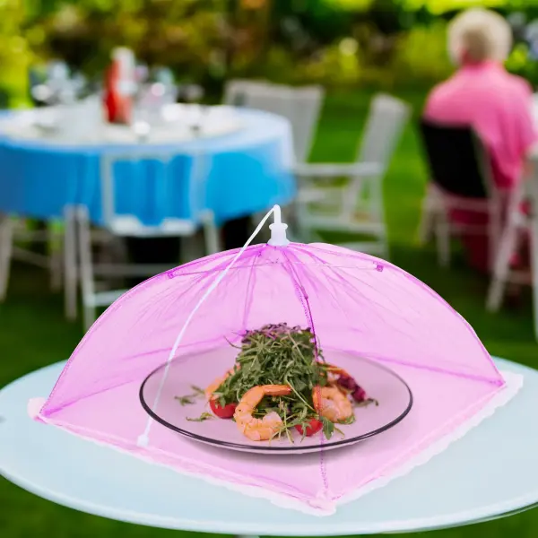 Cloche de Protection Alimentaire Pliable – Rose, 30 × 30 cm