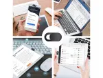 Cache-caméra adhésif noir pour laptop et téléphone – lot de 3