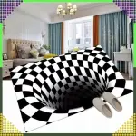 Paillasson 3D effet trou noir 60 × 40 cm – tapis antidérapant intérieur et extérieur