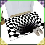 Paillasson 3D effet trou noir 60 × 40 cm – tapis antidérapant intérieur et extérieur