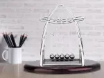 Pendule de Newton XL de bureau – démonstrateur de physique avec 5 billes