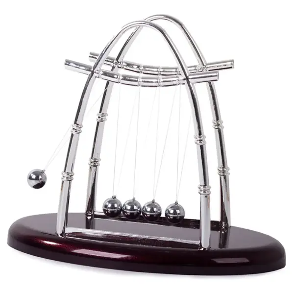 Pendule de Newton XL de bureau – démonstrateur de physique avec 5 billes