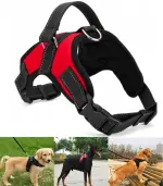 Harnais réglable pour chien XL avec bandes réfléchissantes – noir, rouge ou camouflage