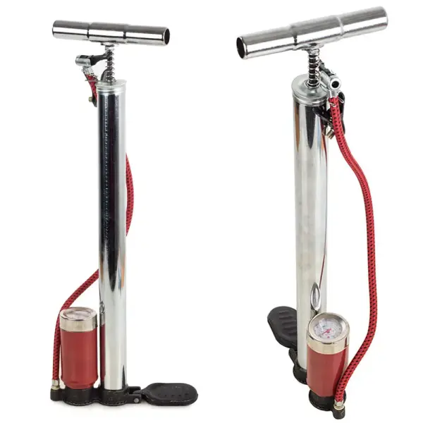 Pompe à pied manuelle avec manomètre – embout universel