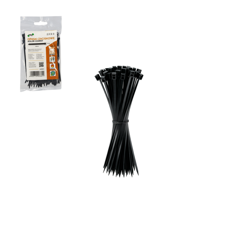 Colliers de serrage noirs 2,5 x 100 mm – lot de 100 pièces