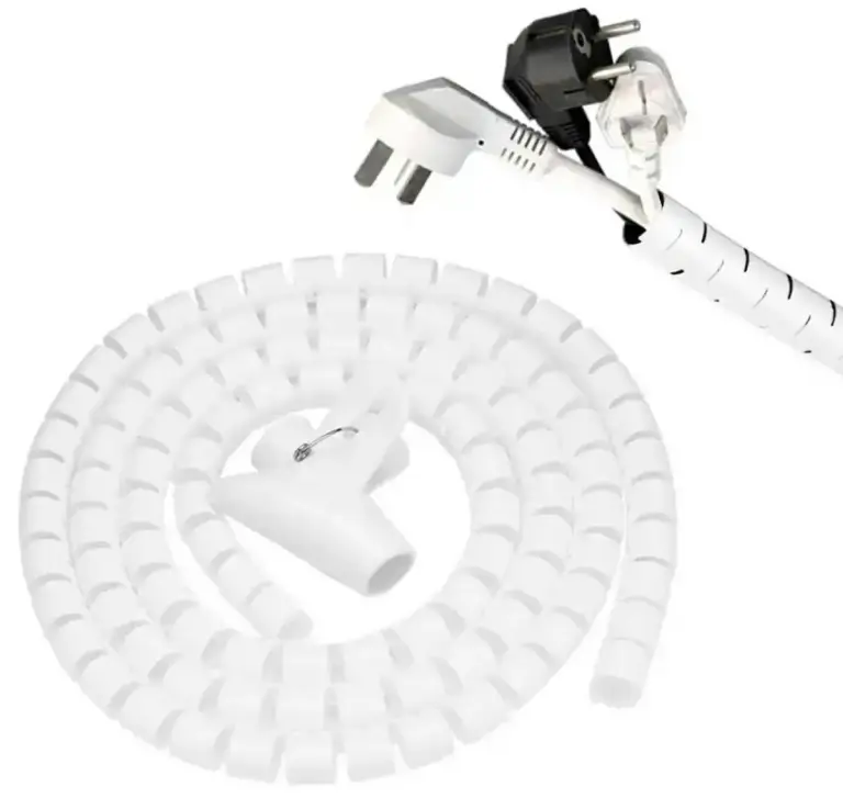 Gaine cache-câbles flexible blanche 2 m – organisation et protection des fils