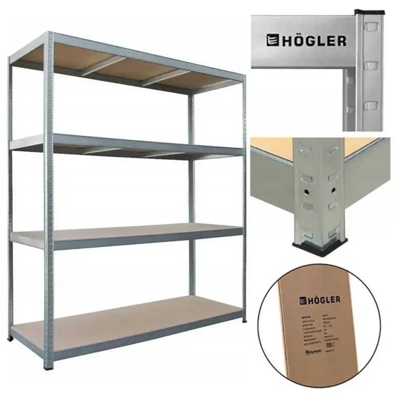 Étagère métallique 4 niveaux 180 × 160 × 60 cm – Charge maximale 800 kg, montage sans vis