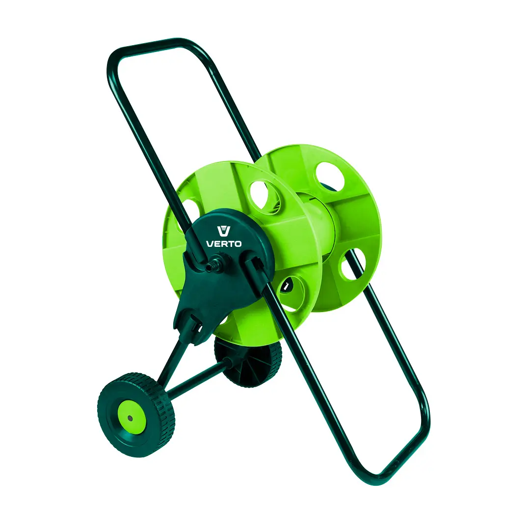 Dévidoir sur chariot pour tuyau d'arrosage VERTO 15G791 – Jusqu'à 45 m – Plastique résistant Dévidoir sur chariot pour tuyau d'arrosage VERTO 15G791 – Jusqu'à 45 m – Plastique résistant