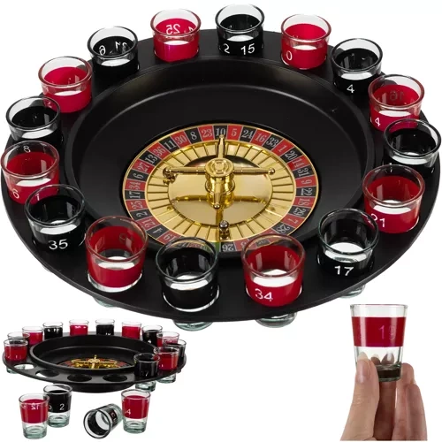 ISO Trade – Jeu de roulette à boire avec 16 verres à shot colorés