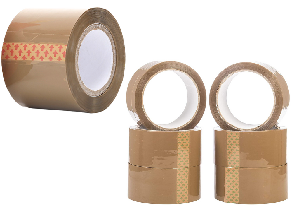 Ruban adhésif d’emballage silencieux marron 48 mm × 50 m – Colle acrylique forte