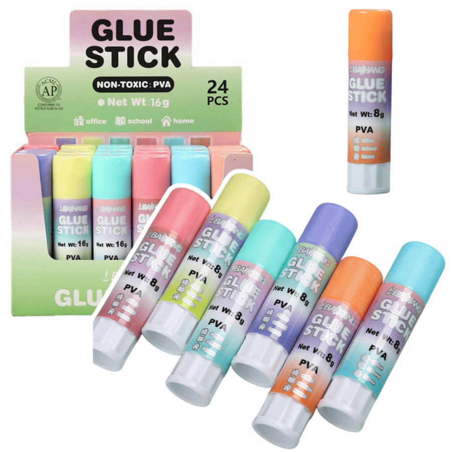 Colla Stick 8 g – Confezione Color Pastello per Scuola, Ufficio e Lavoretti Creativi
