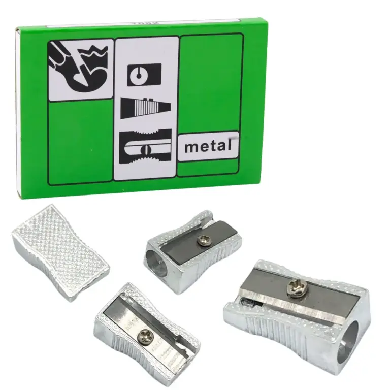 Temperamatite in Metallo a 1 Foro per Matite Standard e Grafite – Compatto, Argento