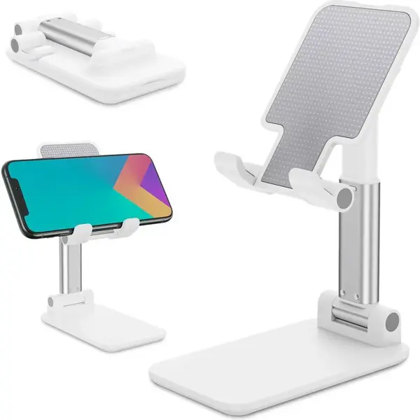 Support pliable et réglable pour smartphone et tablette de 7 à 10 pouces – Blanc