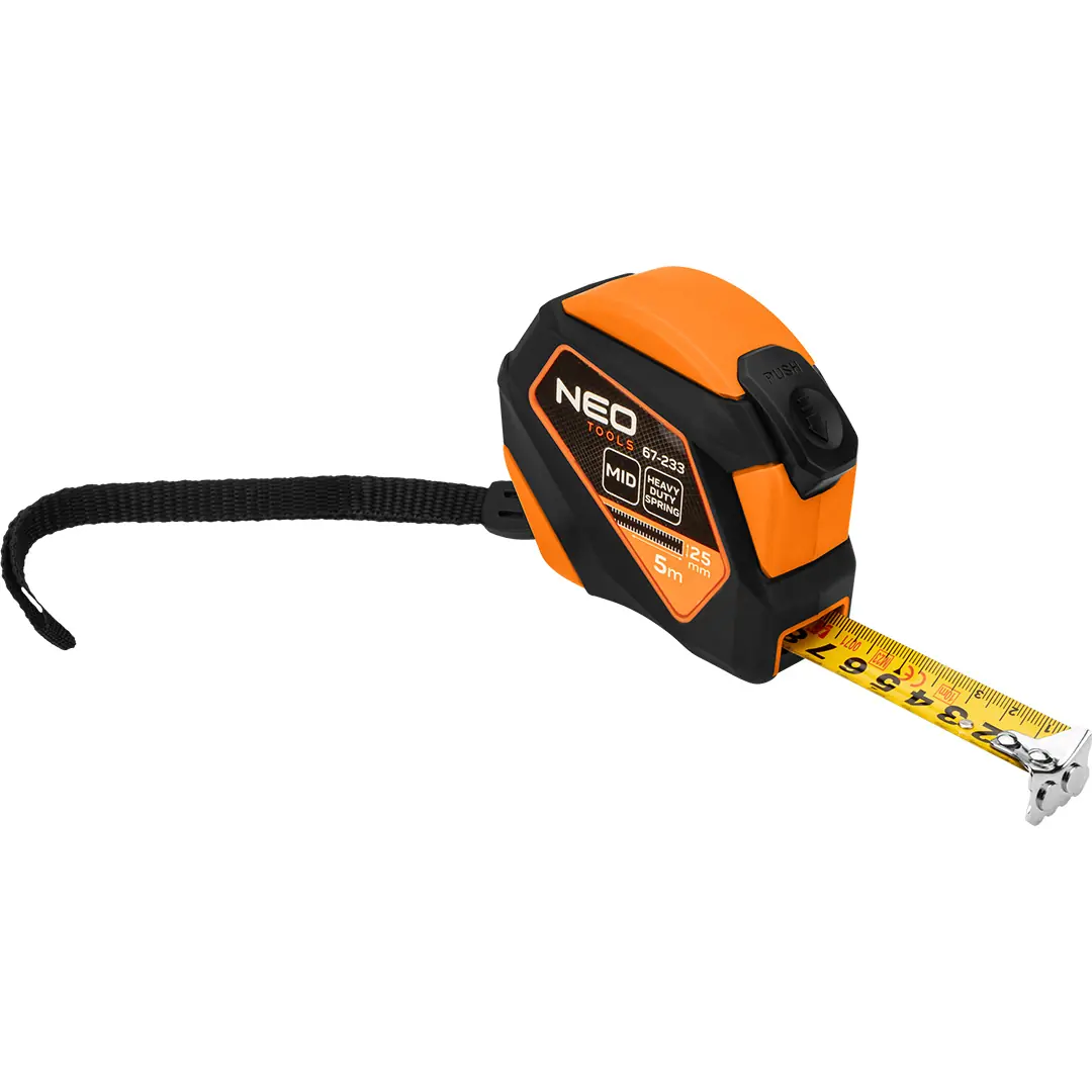 Mètre ruban magnétique NEO TOOLS 5 m × 25 mm – Acier, arrêt automatique et verrouillage Mètre ruban magnétique NEO TOOLS 5 m × 25 mm – Acier, arrêt automatique et verrouillage