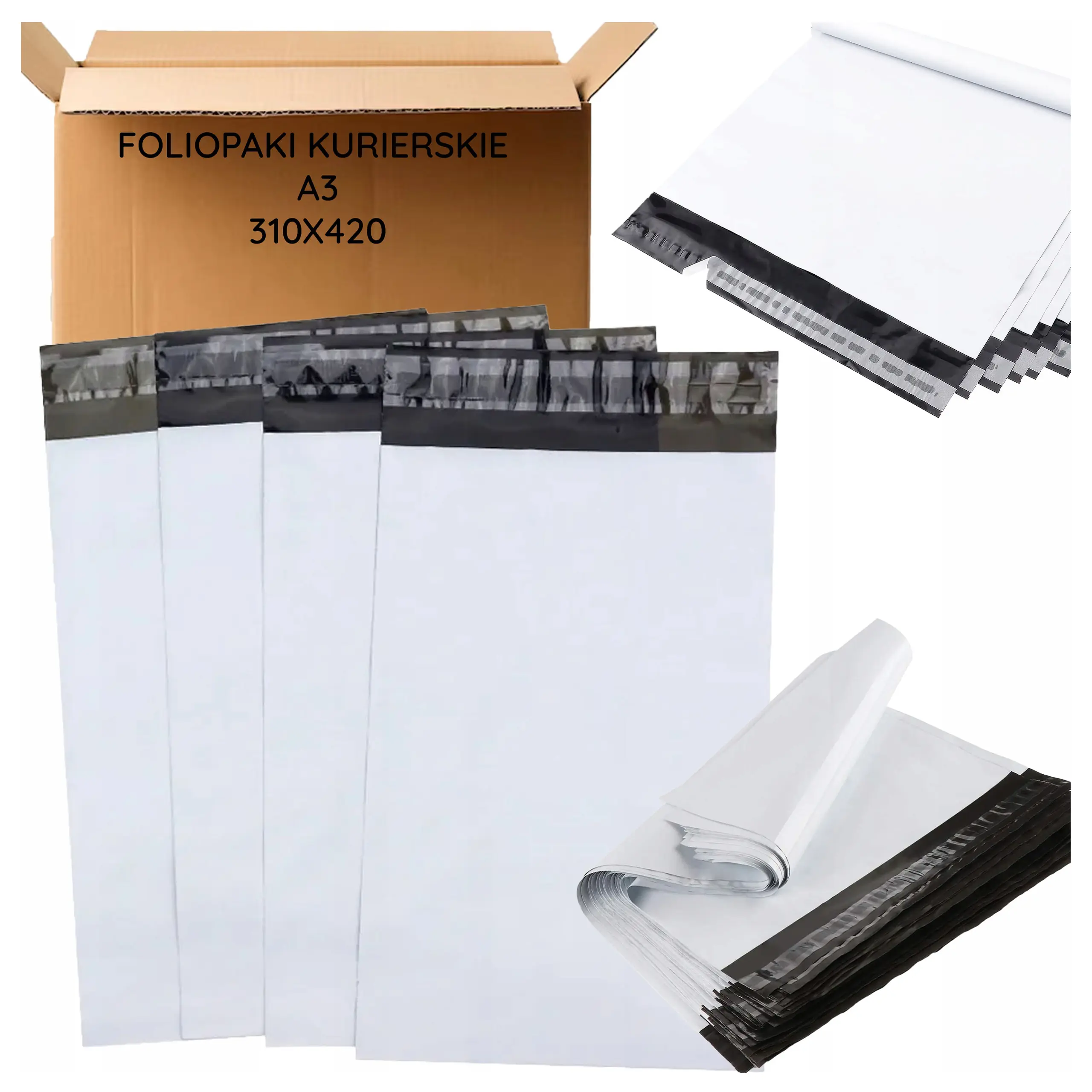 Pochettes d’expédition blanches A3 310 × 420 mm – Lot de 50